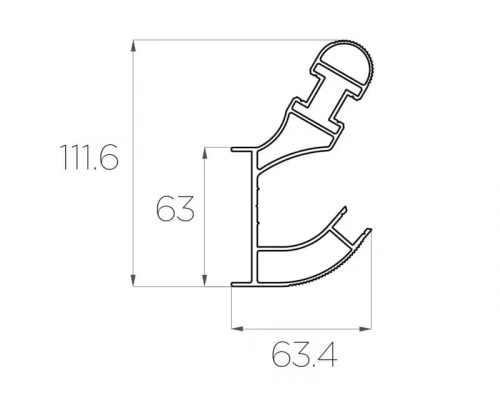 Профиль накладной алюминиевый LC-LP-11162-2 Anod