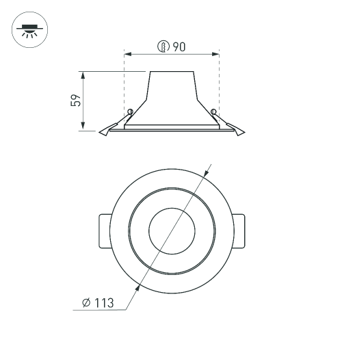 Светильник IM-STORM-R115-10W Day4000-MIX (WH, 80 deg, 230V) (Arlight, IP20 Металл, 3 года)