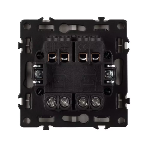 Механизм выключателя двухклавишный перекрёстный SWT-NOBE-MKX2-SFPL-CA (230V, 10A) (Arlight, Кашемир)