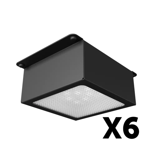 Комплект светильников Geniled Griliato Tetris x6 для ячейки 100x100 60Вт 4000К Микропризма Черный