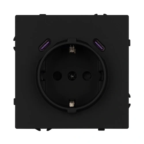 Механизм розетки с USB зарядкой SCT-NOBE-MUCC-SFPL-BK (230V, 16A) (Arlight, -)