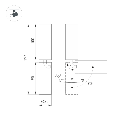 Светильник SP-NUANCE-SURFACE-FLAP-R35-7W Warm3000 (WH, 36 deg, 230V) (Arlight, IP40 Металл, 5 лет)