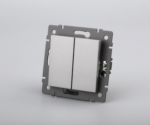 Механизм выключателя двухклавишный непроходной SWT-MK02-PL-GR-V (250V, 10A) (Arlight, -)