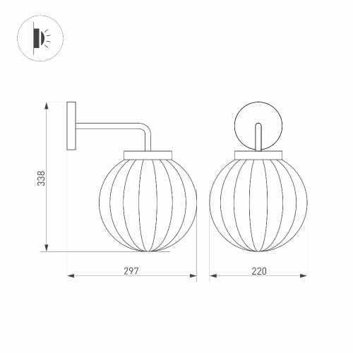 Светильник LGD-PEARL-WALL-7W Warm3000 (GR, 164 deg, 230V) (Arlight, IP65 Металл, 3 года)