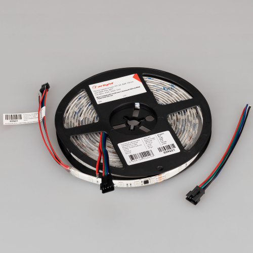 Лента герметичная SPI-SE-B60-10mm 24V RGB-PX6-BPT (12 W/m, IP65, 5060, 5m) (Arlight, бегущий огонь)