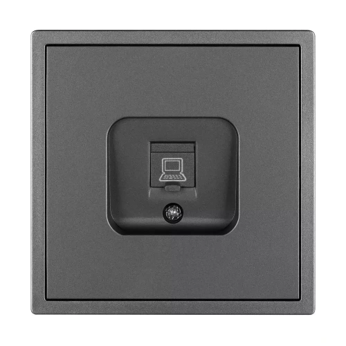 Механизм компьютерной розетки SCT-TENDO-MPC1-SFPL-GR (RJ-45, CAT6) (Arlight, Матовый графитовый)