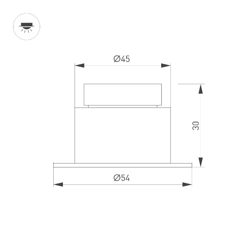 Светильник MS-GLORY-BUILT-R54-5W Warm3000 (NI, 60 deg, 230V) (Arlight, IP54 Металл, 5 лет)