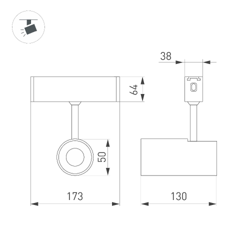 Светильник CLIP-38-SPOT-R146-6W Day4000 (WH, 24 deg, 24V) (Arlight, IP40 Металл, 3 года)