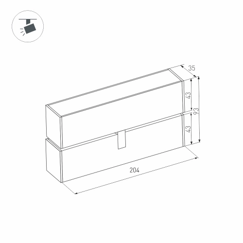 Светильник MAG-FLAT-FOLD-45-S205-6W Warm3000 (WH, 100 deg, 24V) (Arlight, IP20 Металл, 3 года)