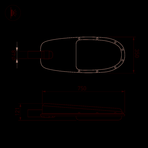 Светильник OXOR-ELFA-749х351-125W Day5000 (GR, 144x61 deg, 230V) IP65 (Arlight, -)