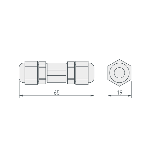 Соединитель KLW-2 (4-10mm, IP67) (Arlight, Пластик)