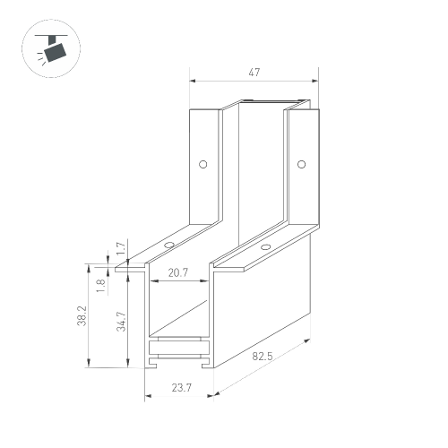 Коннектор угловой MAG-CON-2538-F-L90-INT (BK, внутренний) (Arlight, IP20 Металл, 3 года)