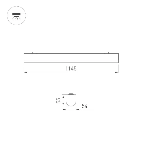 Светильник ALT-LARGO-EMERGENCY-1145-36W Warm3000 (WH, 60 deg, 230V) (Arlight, IP65 Пластик, 5 лет)