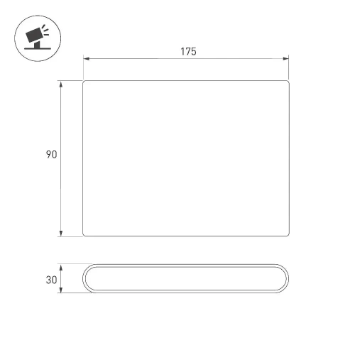 Светильник настенный SP-FLAT-S175x90-2x5W Day4000-MIX (Черный, 75 deg, 230V) (Arlight, IP65 Металл, 3 года)