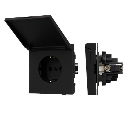 Механизм розетки влагозащищённый SCT-TENDO-MCP-SFPL-BK (230V, 16A) (Arlight, Матовый черный)