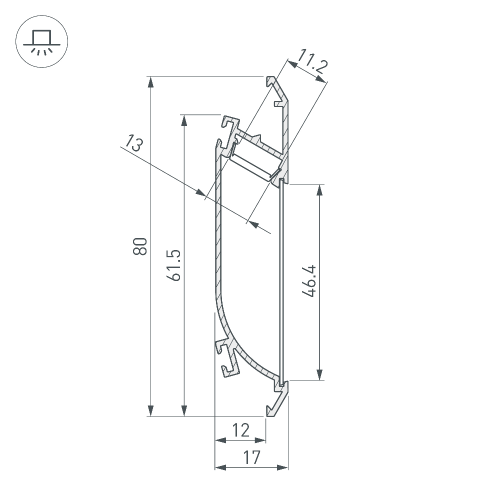 Профиль K-WALL-2000 ANOD (Arlight, Алюминий)