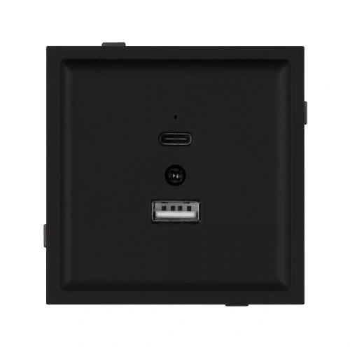 Механизм USB розетки SCT-TENDO-MUAC-SFPL-BK (5V, 3A, QC3) (Arlight, Матовый черный)