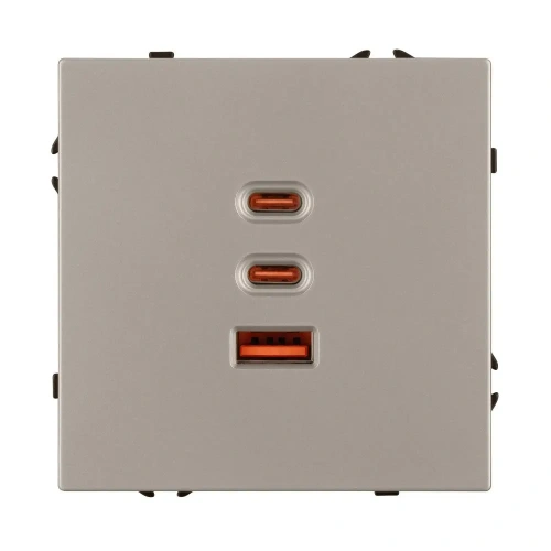 Механизм розетки с быстрой USB зарядкой SCT-NOBE-MUACC-SFPL-FC-CA (65W, QC3) (Arlight, -)
