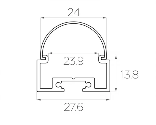 Профиль накладной алюминиевый LC-LP-1428-2 Anod