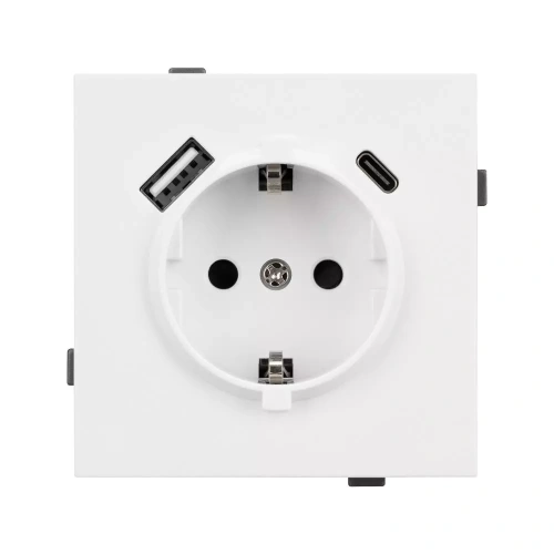 Механизм розетки с USB зарядкой SCT-TENDO-MUAC-PL-WH (230V, 16A) (Arlight, Белый)