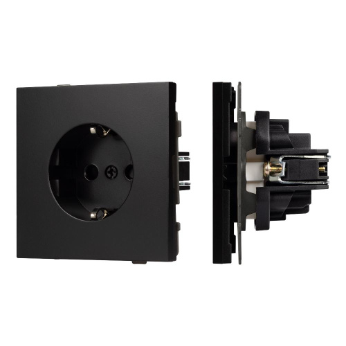 Механизм электрической розетки SCT-TENDO-MEU1-PL-BK (230V, 16A) (Arlight, Черный)