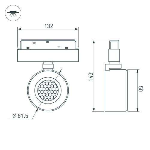 Светильник MAG-ORIENT-POINT-R80-12W Day4000-MIX (WH, 18 deg, 48V, TUYA Zigbee) (Arlight, IP20 Металл, 5 лет)