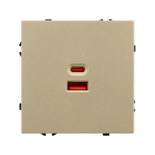 ARL NOBE USB Розетка тип A+C софт-тач золотой песок SCT-MUAC-SFPL-FC-GD (65W, QC3) (Arlight, -)