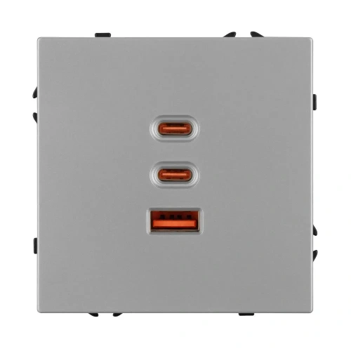 Механизм розетки с быстрой USB зарядкой SCT-NOBE-MUACC-SFPL-FC-IS (65W, QC3) (Arlight, -)