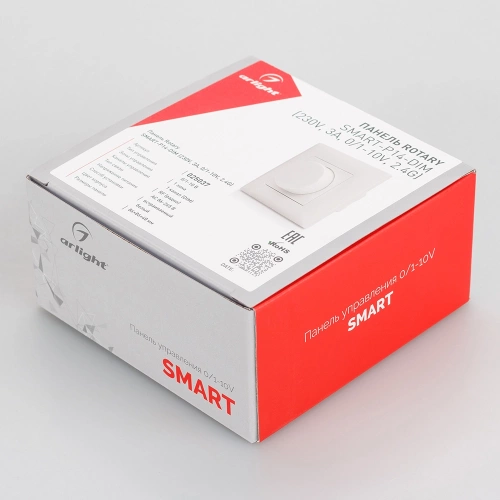Панель SMART-P14-DIM-IN White (230V, 3A, 0-10V, Rotary, 2.4G) (Arlight, IP20 Пластик, 5 лет)