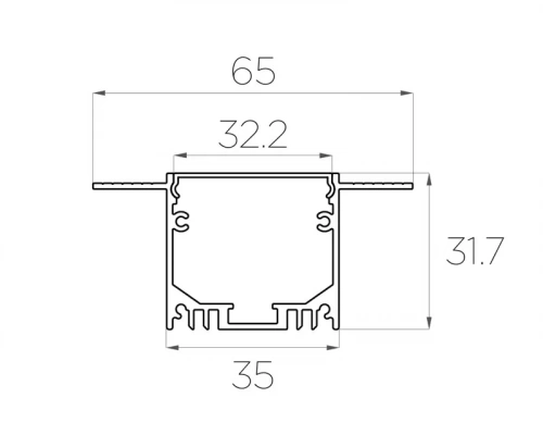 Профиль алюминиевый под шпаклевку LC-LPSH-3265-2 Anod