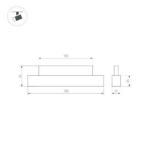 Светильник MAG-ORIENT-FLAT-L350-12W Day4000 (WH, 80 deg, 48V) (Arlight, IP20 Металл, 5 лет)