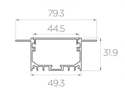 Профиль алюминиевый под шпаклевку LC-LPSH-3280-2 Anod