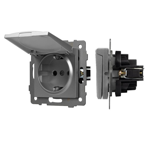 Механизм розетки влагозащищённый SCT-MCP-PL-GR-V (250V, 16A) (Arlight, -)