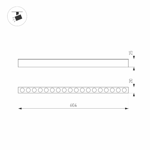 Светильник MAG-DOTS-25-L600-18W Day4000 (WH, 30 deg, 24V) (Arlight, IP20 Металл, 3 года)