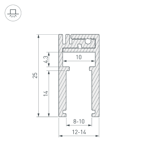 Профиль KLUS-GLASS-810-2000 ANOD (Arlight, Алюминий)