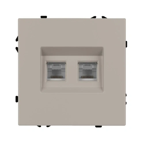 ARL NOBE Розетка компьютерная двойная софт-тач кашемир SCT-MPC2-SFPL-CA (2хRJ-45, CAT6) (Arlight, -)