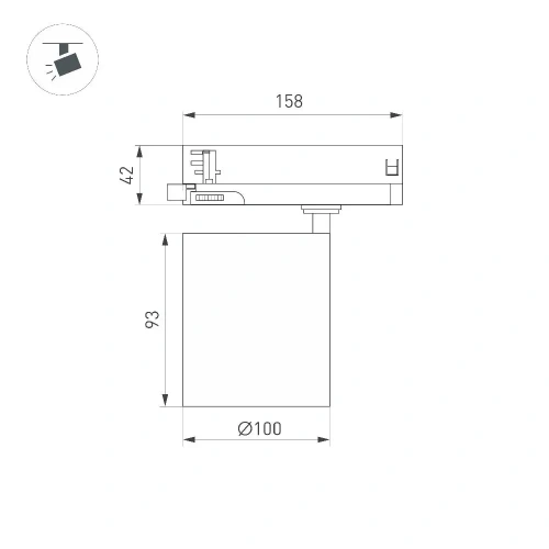 Светильник LGD-DYKE-4TR-R100-36W Warm3000 (BK, 38 deg, 230V) (Arlight, IP20 Металл, 5 лет)