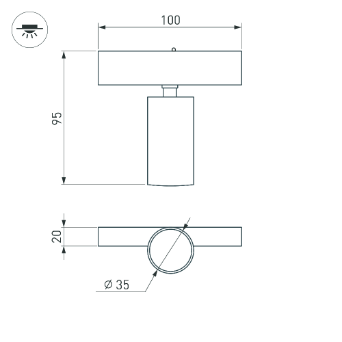 Светильник MAG-SPOT-25-R65-5W Day4000 (BK, 30 deg, 24V) (Arlight, IP20 Металл, 3 года)