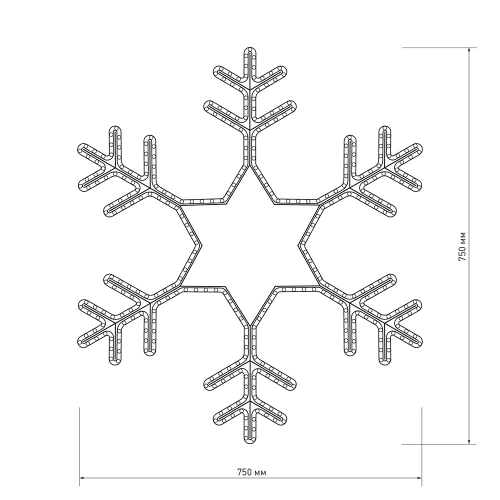 Фигура ARD-SNOWFLAKE-M4-750x750-324LED White (230V, 18W) (Ardecoled, IP65)