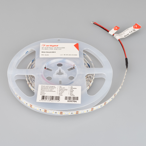 Лента NT-A120-8mm 12V White6000 (9.6 W/m, IP20, 3528, 5m) (Arlight, Открытый)