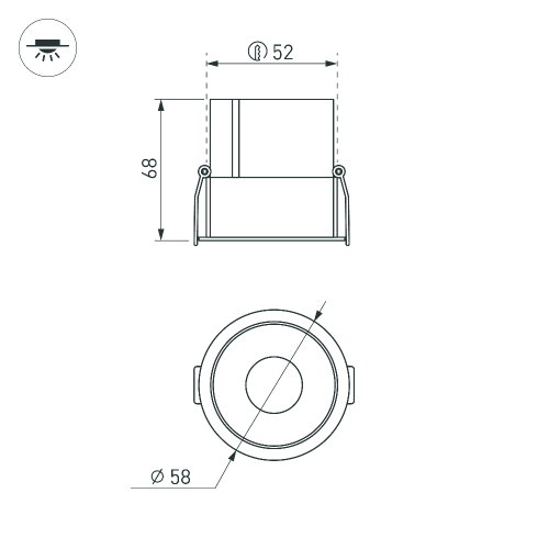 Светильник MS-ATLAS-BUILT-R58-10W Day4000 (WH-BK, 35 deg, 230V) (Arlight, IP20 Металл, 5 лет)