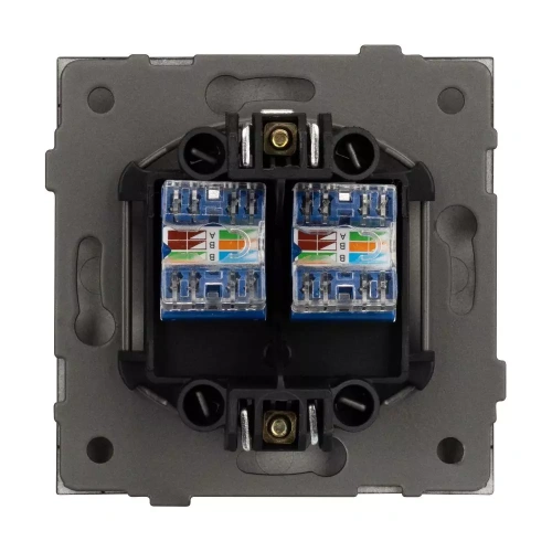 Механизм компьютерной розетки двойной SCT-TENDO-MPC2-PL-BK (RJ-45, CAT6) (Arlight, Черный)