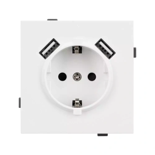 Механизм розетки с USB зарядкой SCT-TENDO-MUAA-SFPL-WH (230V, 16A) (Arlight, Матовый белый)