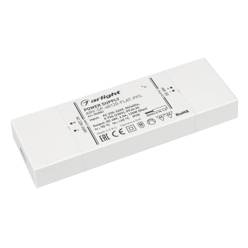 Блок питания ARV-SP-48120-FLAT-PFC (48V, 2.5A, 120W) (Arlight, IP20 Пластик, 5 лет)