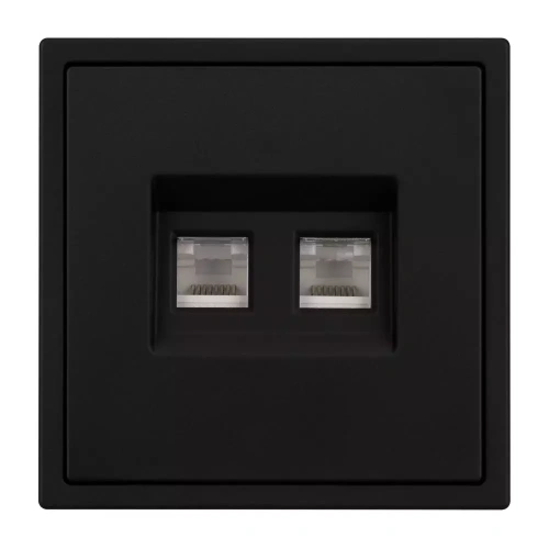Механизм сдвоенной телефонной розетки SCT-NOBE-MTL2-SFPL-BK (RJ-11, 4C) (Arlight, Черный оникс)