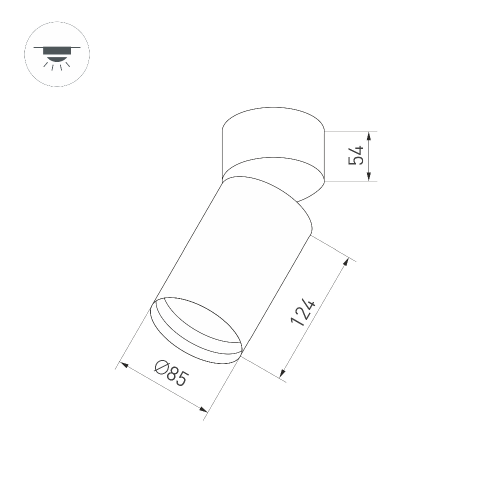 Корпус SP-POLO-SURFACE-FLAP-R85 (BK, 1-3, 350mA) (Arlight, IP20 Металл, 3 года)