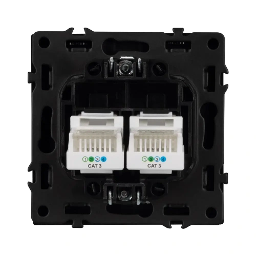 ARL NOBE Розетка телефонная двойная софт-тач серый базальт SCT-MTL2-SFPL-GR (2хRJ-11, 4C) (Arlight, -)