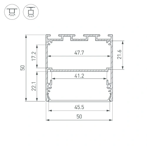 Профиль LINE-M-5050-2000 WHITE (Arlight, Алюминий)