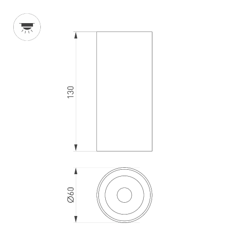 Светильник SP-GABI-SURFACE-R60-12W Warm3000 (WH, 36 deg, 230V) (Arlight, IP40 Металл, 5 лет)