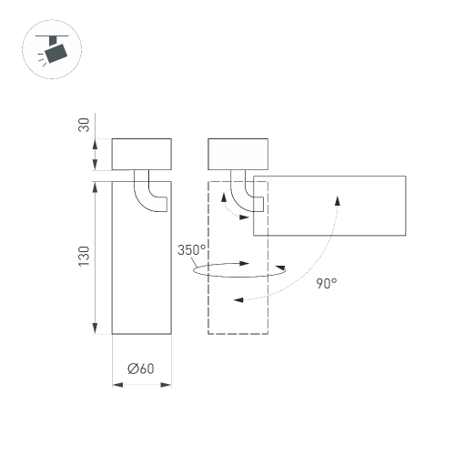 Светильник SP-GABI-SURFACE-FLAP-R60-12W Warm3000 (BK, 60 deg, 230V) (Arlight, IP40 Металл, 5 лет)